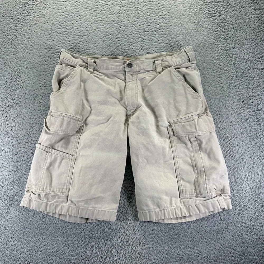 Carhartt Short Men 36 Beige Cargo Canvas Relaxed Fit Casual Summer Outdoor Beach